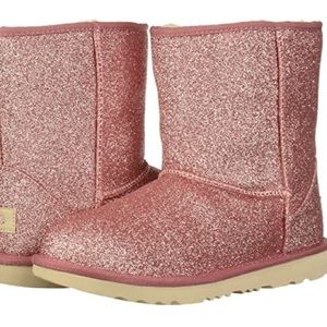UGG Kids Classic Short II Glitter Pink Size 1